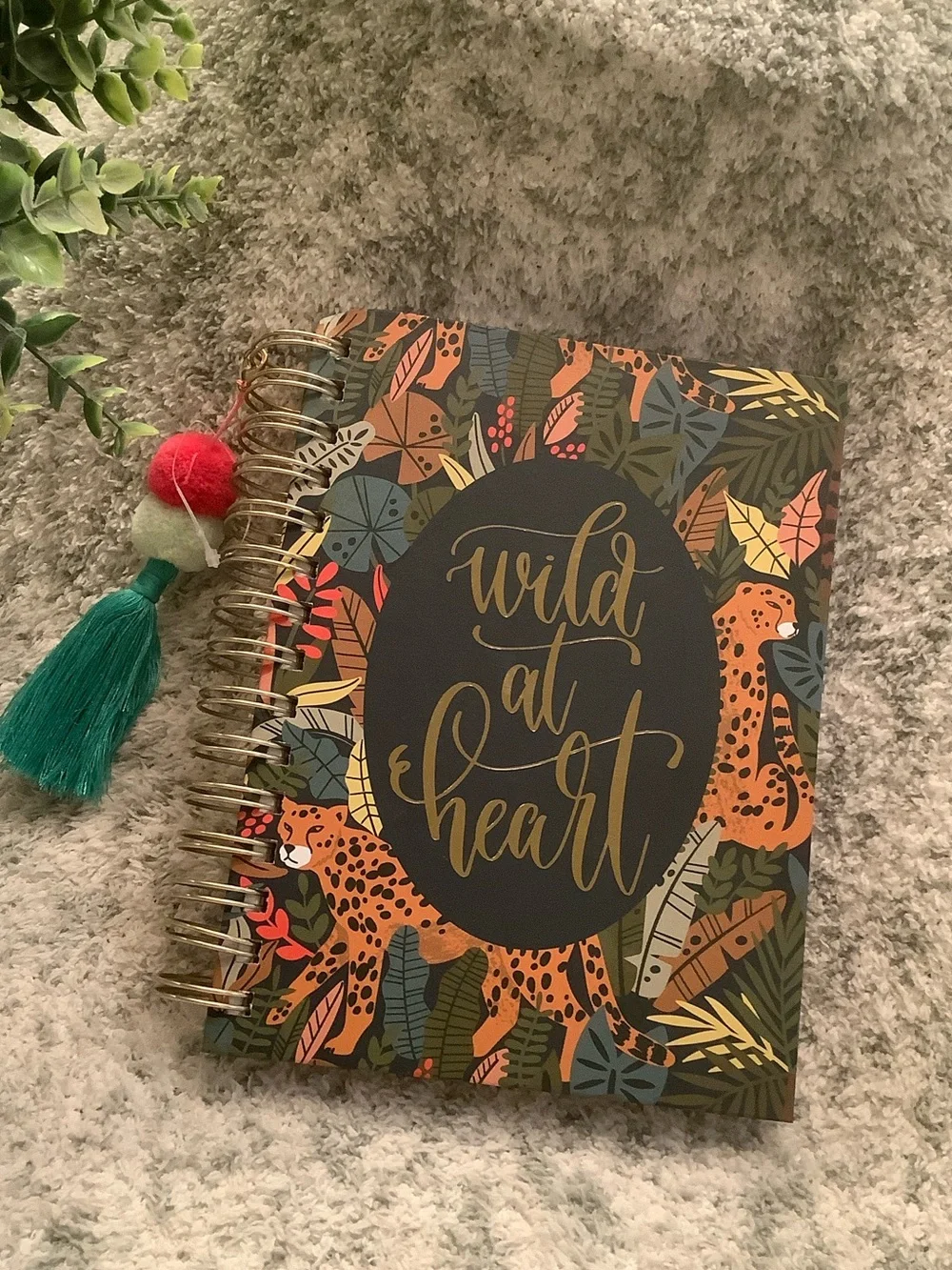 Wild at Heart Tropical Jungle Hardcover Spiral Journal Notebook with tassel NWT